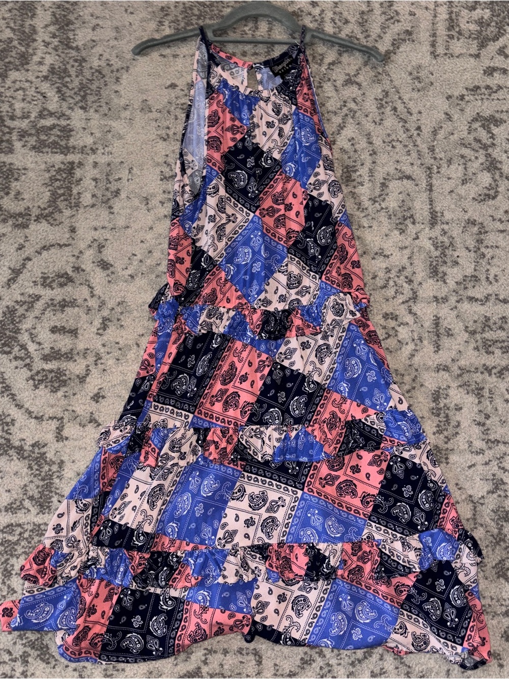 Wrangler Patchwork Tiered Dress 
size Small EUC